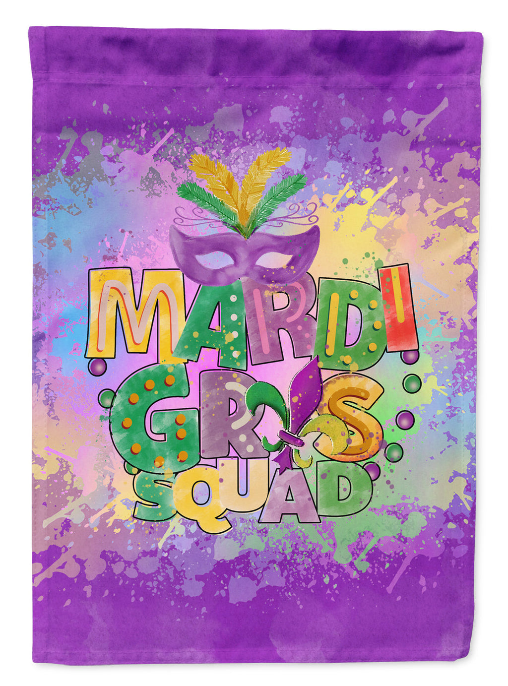Mardi Gras Squad Garden Flag Mailbox Decorative Yard Banner Outside Patio Artwork for Flower Beds, Garden Size, Multicolor