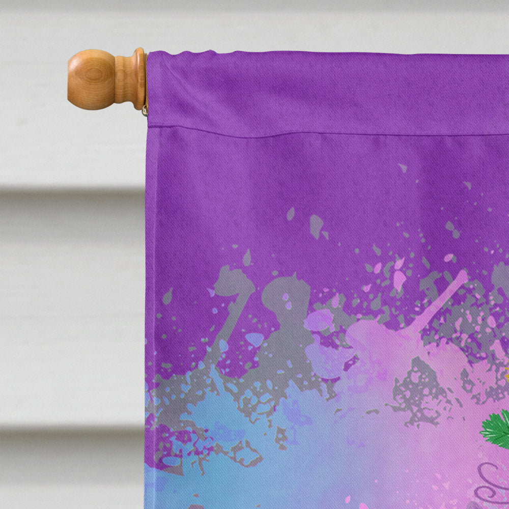 Mardi Gras Queen House Flag 28x40 Porch Sleeve Pole Decorative Outside Yard Banner Artwork Wall Hanging, Polyester