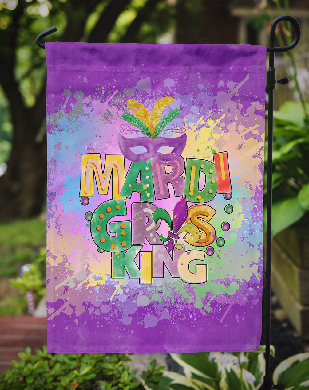Mardi Gras King Garden Flag Mailbox Decorative Yard Banner Outside Patio Artwork for Flower Beds, Garden Size, Multicolor