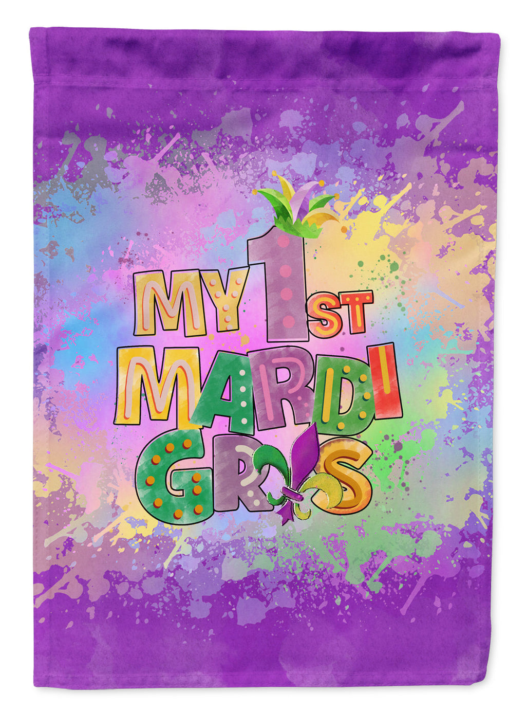 My 1st Mardi Gras Garden Flag Mailbox Decorative Yard Banner Outside Patio Artwork for Flower Beds, Garden Size, Multicolor