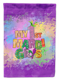 My 1st Mardi Gras Garden Flag Mailbox Decorative Yard Banner Outside Patio Artwork for Flower Beds, Garden Size, Multicolor