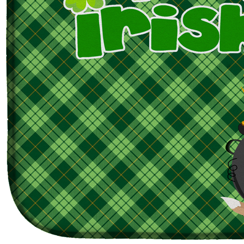 Lemon and White Tricolor Basset Hound St. Patrick's Day Dish Drying Mat Absorbent Dish Drying Mat Pad for Kitchen Counter Dish Drainer Mat for Countertop, 14 x 21", Multicolor
