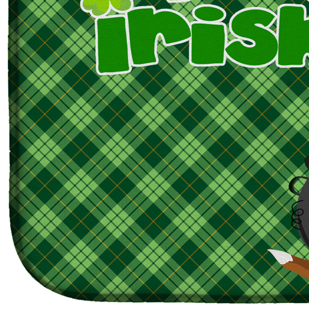 Red and White Tricolor Basset Hound St. Patrick's Day Dish Drying Mat Absorbent Dish Drying Mat Pad for Kitchen Counter Dish Drainer Mat for Countertop, 14 x 21", Multicolor