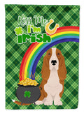 Red and White Tricolor Basset Hound St. Patrick's Day Garden Flag Mailbox Decorative Yard Banner Outside Patio Artwork for Flower Beds, Garden Size, Multicolor