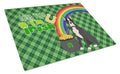 Black Boxer St. Patrick's Day Cutting Board Tempered Glass Kitchen Cutting Surface, Heat Resistant Chopping, Non-Slip Feet, Food Prep & Serving