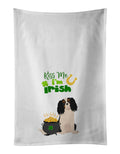 Tricolor Cavalier Spaniel St. Patrick's Day Kitchen Towel Set of 2 White Dish Towels Decorative Bathroom Hand towel for Hand, Face, Hair, Yoga, Tea, Dishcloth, 19 X 28", White