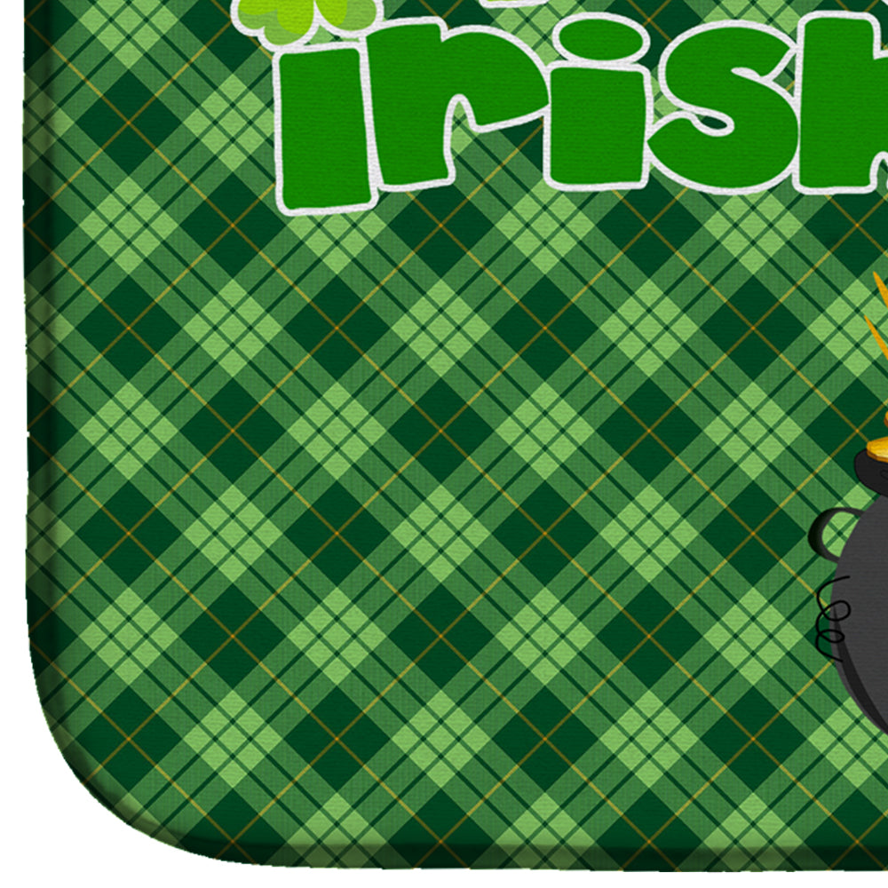 Longhaired Blue and Tan Chihuahua St. Patrick's Day Dish Drying Mat Absorbent Dish Drying Mat Pad for Kitchen Counter Dish Drainer Mat for Countertop, 14 x 21", Multicolor