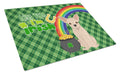 Fawn Chihuahua St. Patrick's Day Cutting Board Tempered Glass Kitchen Cutting Surface, Heat Resistant Chopping, Non-Slip Feet, Food Prep & Serving