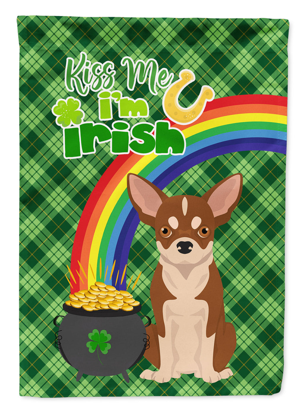 Red and White Chihuahua St. Patrick's Day Garden Flag Mailbox Decorative Yard Banner Outside Patio Artwork for Flower Beds, Garden Size, Multicolor