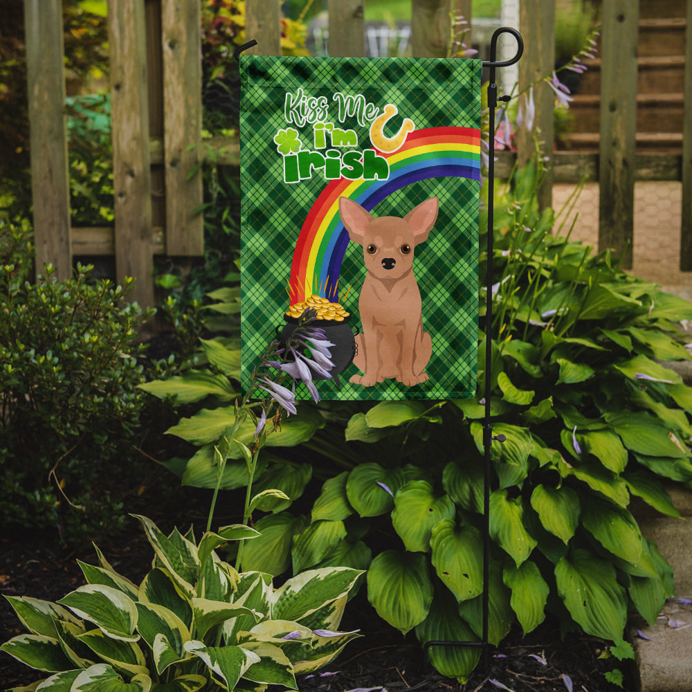 Cream Chihuahua St. Patrick's Day Garden Flag Mailbox Decorative Yard Banner Outside Patio Artwork for Flower Beds, Garden Size, Multicolor