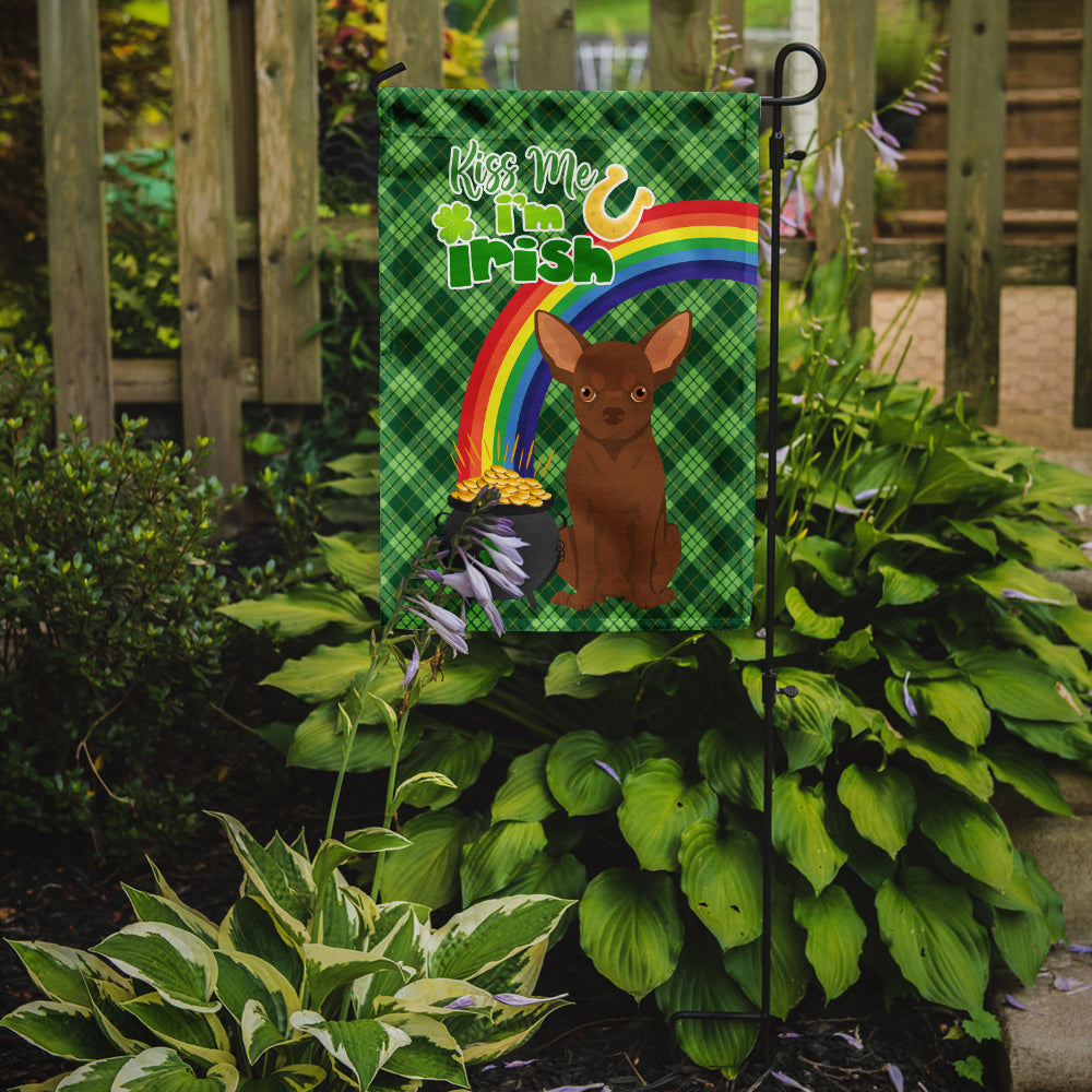 Chocolate Chihuahua St. Patrick's Day Garden Flag Mailbox Decorative Yard Banner Outside Patio Artwork for Flower Beds, Garden Size, Multicolor