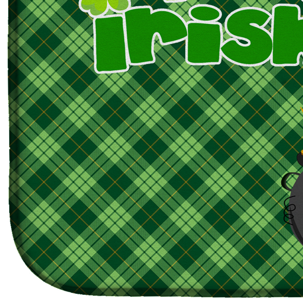 Black and Cream Dachshund St. Patrick's Day Dish Drying Mat Absorbent Dish Drying Mat Pad for Kitchen Counter Dish Drainer Mat for Countertop, 14 x 21", Multicolor