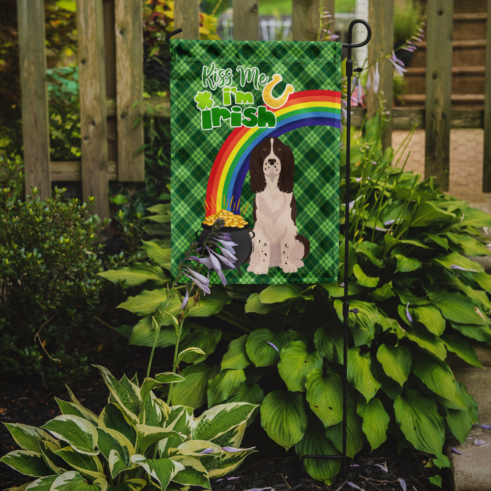 Liver English Springer Spaniel St. Patrick's Day Garden Flag Mailbox Decorative Yard Banner Outside Patio Artwork for Flower Beds, Garden Size, Multicolor