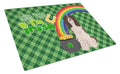 Liver English Springer Spaniel St. Patrick's Day Cutting Board Tempered Glass Kitchen Cutting Surface, Heat Resistant Chopping, Non-Slip Feet, Food Prep & Serving