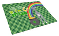 Gray Italian Greyhound St. Patrick's Day Cutting Board Tempered Glass Kitchen Cutting Surface, Heat Resistant Chopping, Non-Slip Feet, Food Prep & Serving