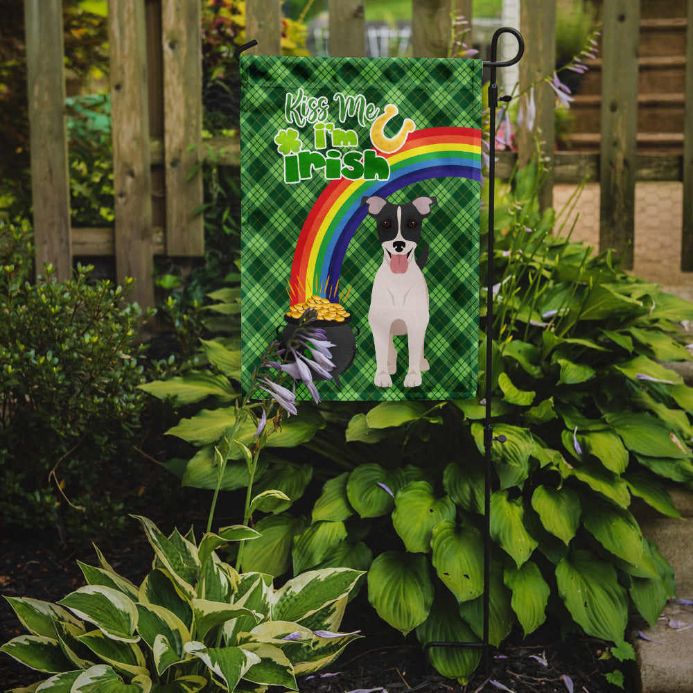 Black White Smooth Jack Russell Terrier St. Patrick's Day Garden Flag Mailbox Decorative Yard Banner Outside Patio Artwork for Flower Beds, Garden Size, Multicolor