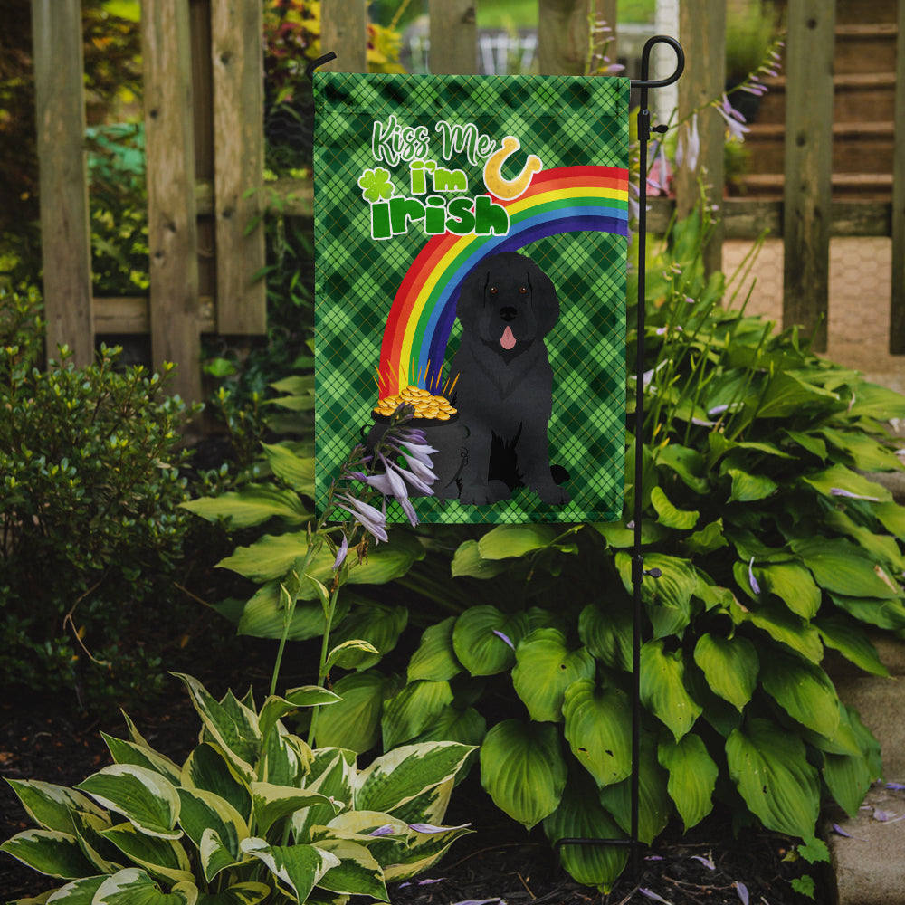 Black Newfoundland St. Patrick's Day Garden Flag Mailbox Decorative Yard Banner Outside Patio Artwork for Flower Beds, Garden Size, Multicolor