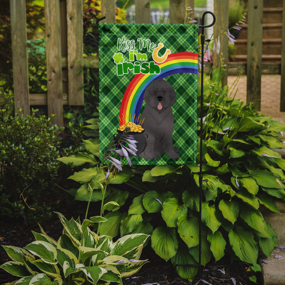 Grey Newfoundland St. Patrick's Day Garden Flag Mailbox Decorative Yard Banner Outside Patio Artwork for Flower Beds, Garden Size, Multicolor