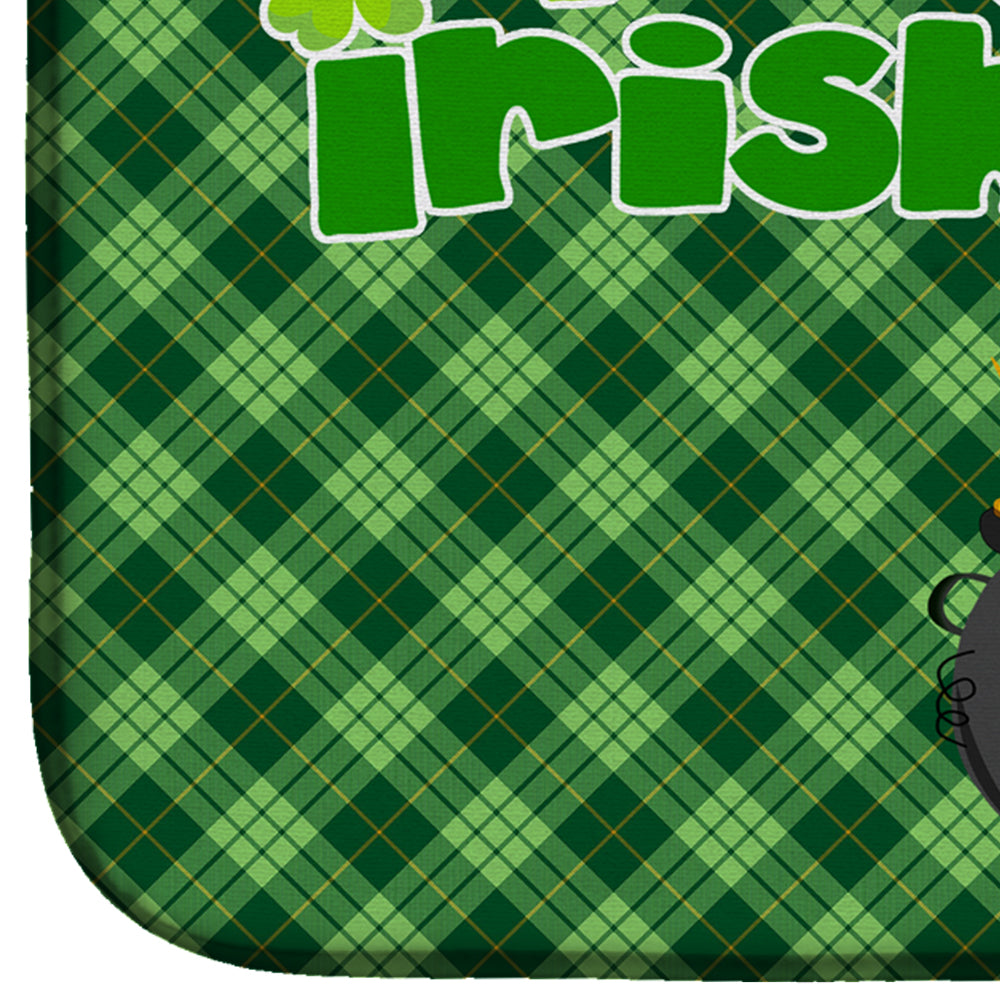 Standard Red Poodle St. Patrick's Day Dish Drying Mat Absorbent Dish Drying Mat Pad for Kitchen Counter Dish Drainer Mat for Countertop, 14 x 21", Multicolor