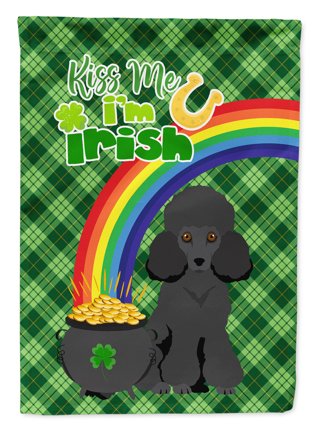 Toy Black Poodle St. Patrick's Day Garden Flag Mailbox Decorative Yard Banner Outside Patio Artwork for Flower Beds, Garden Size, Multicolor