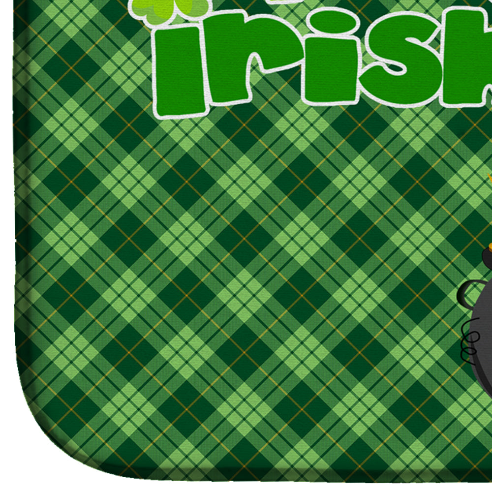 Toy Silver Poodle St. Patrick's Day Dish Drying Mat Absorbent Dish Drying Mat Pad for Kitchen Counter Dish Drainer Mat for Countertop, 14 x 21", Multicolor