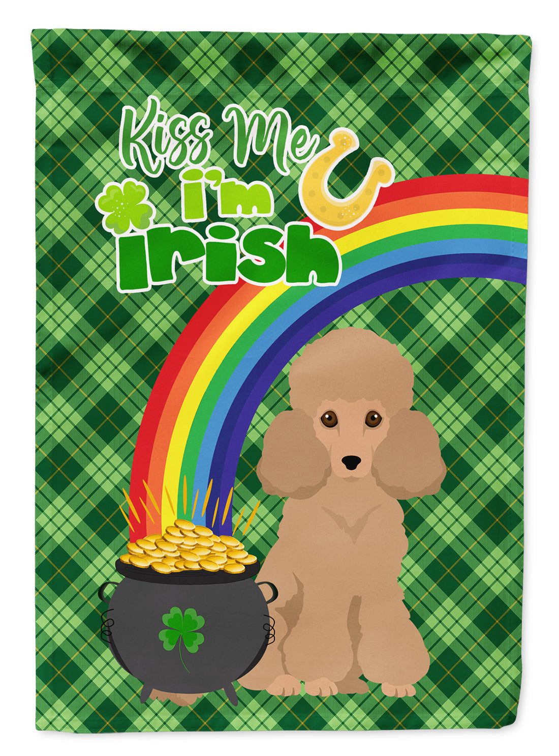 Toy Apricot Poodle St. Patrick's Day Garden Flag Mailbox Decorative Yard Banner Outside Patio Artwork for Flower Beds, Garden Size, Multicolor