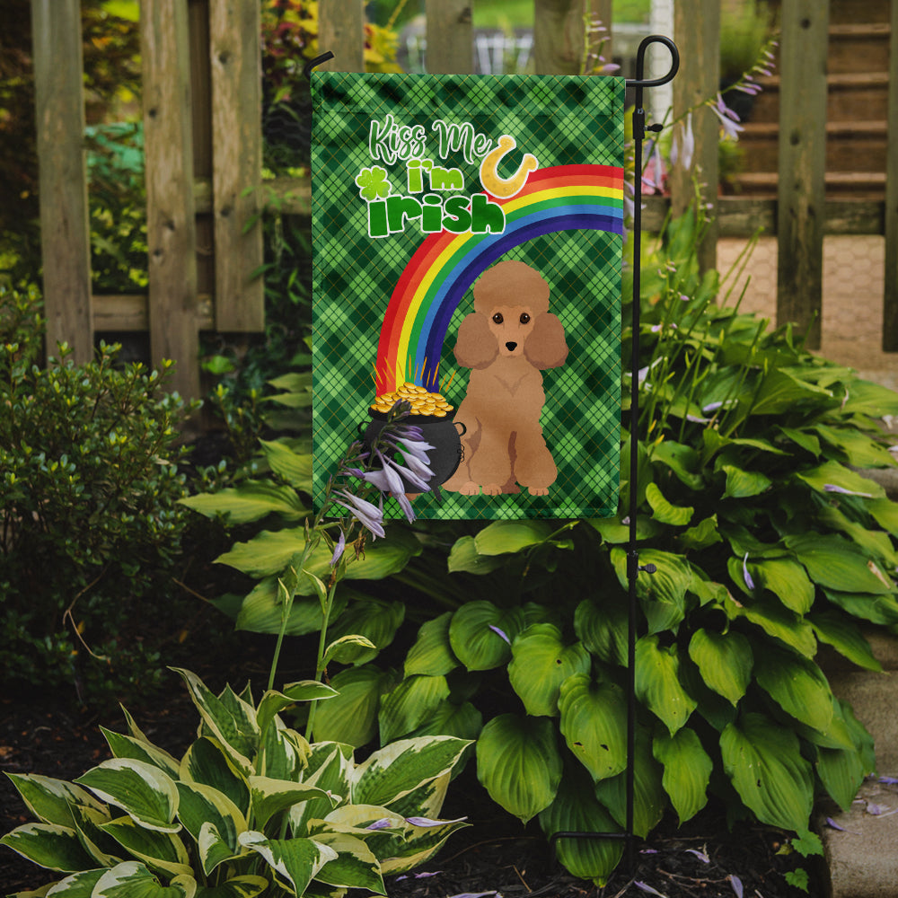 Toy Apricot Poodle St. Patrick's Day Garden Flag Mailbox Decorative Yard Banner Outside Patio Artwork for Flower Beds, Garden Size, Multicolor