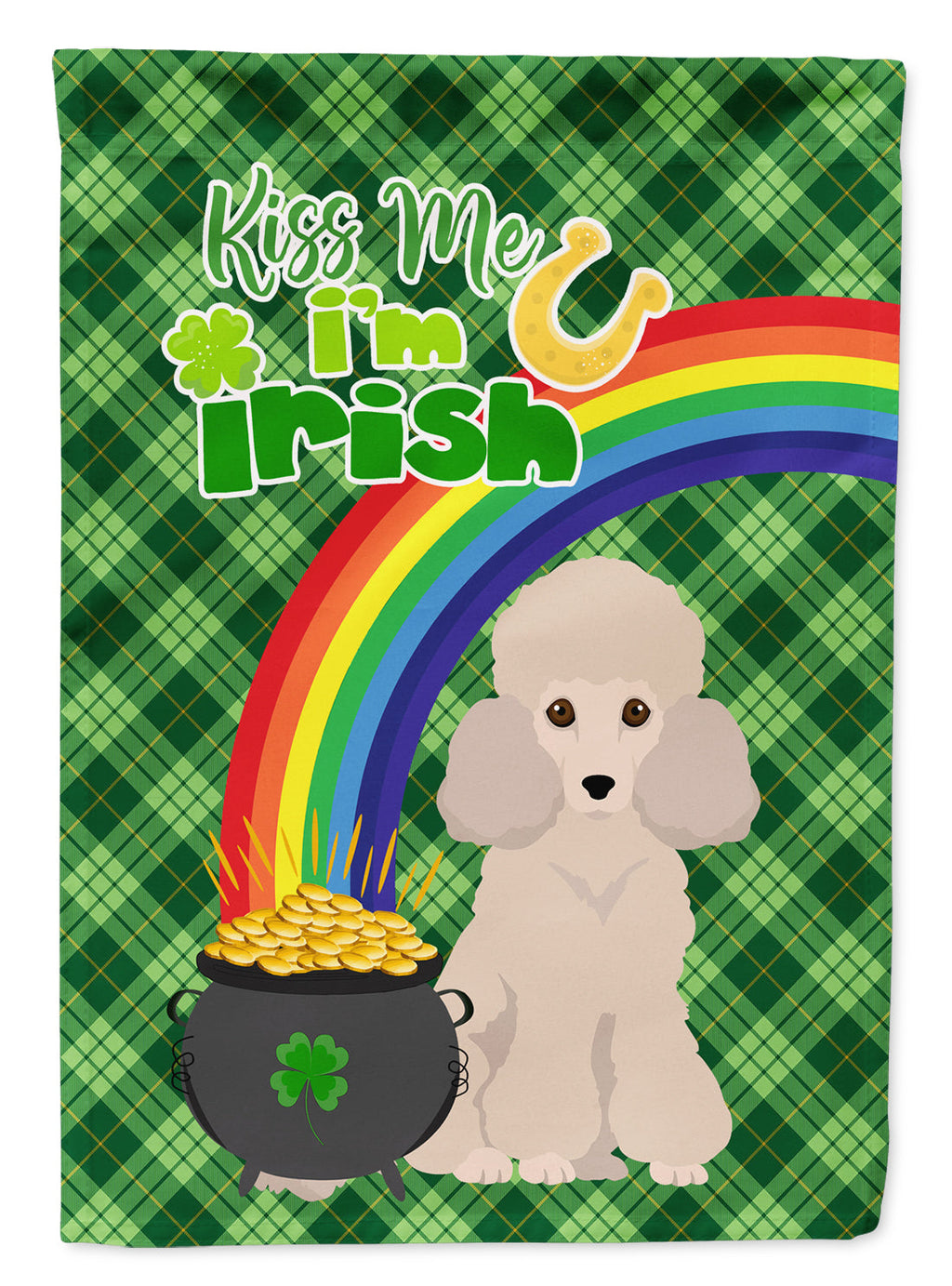 Toy Cream Poodle St. Patrick's Day Garden Flag Mailbox Decorative Yard Banner Outside Patio Artwork for Flower Beds, Garden Size, Multicolor