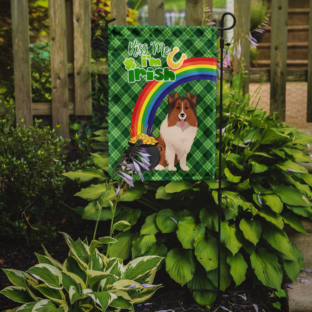 Sable Sheltie St. Patrick's Day Garden Flag Mailbox Decorative Yard Banner Outside Patio Artwork for Flower Beds, Garden Size, Multicolor