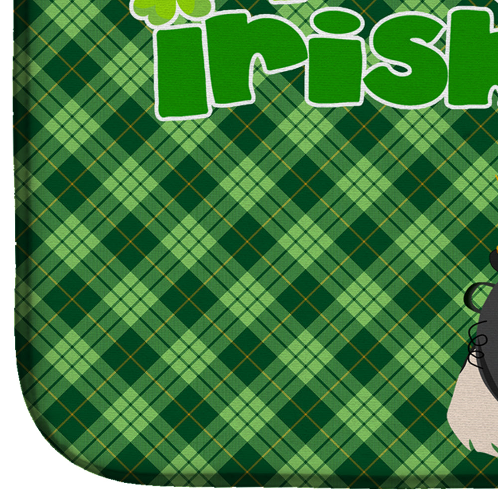 Tricolor Sheltie St. Patrick's Day Dish Drying Mat Absorbent Dish Drying Mat Pad for Kitchen Counter Dish Drainer Mat for Countertop, 14 x 21", Multicolor