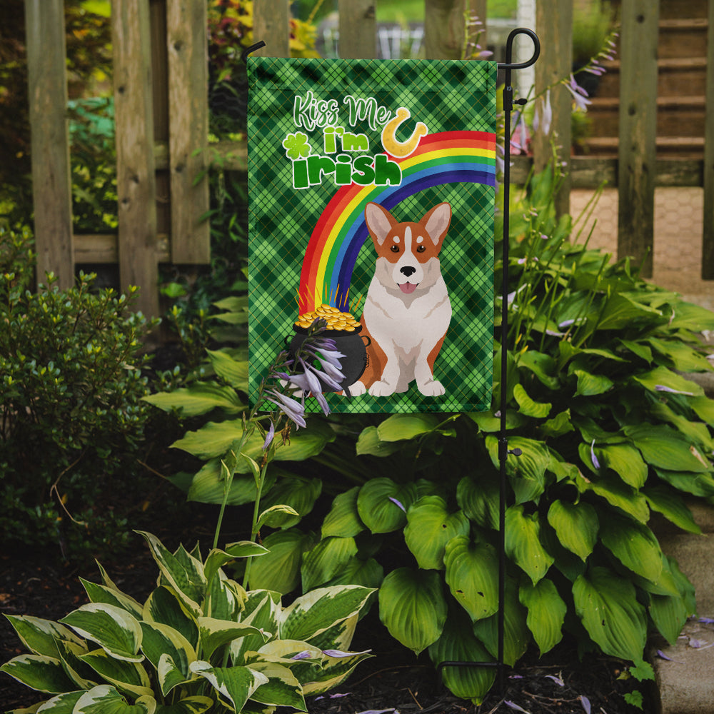 Red Cardigan Corgi St. Patrick's Day Garden Flag Mailbox Decorative Yard Banner Outside Patio Artwork for Flower Beds, Garden Size, Multicolor