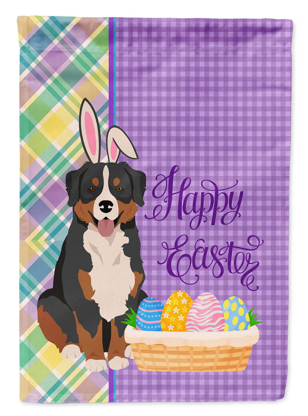 Bernese Mountain Dog Easter Garden Flag Mailbox Decorative Yard Banner Outside Patio Artwork for Flower Beds, Garden Size, Multicolor