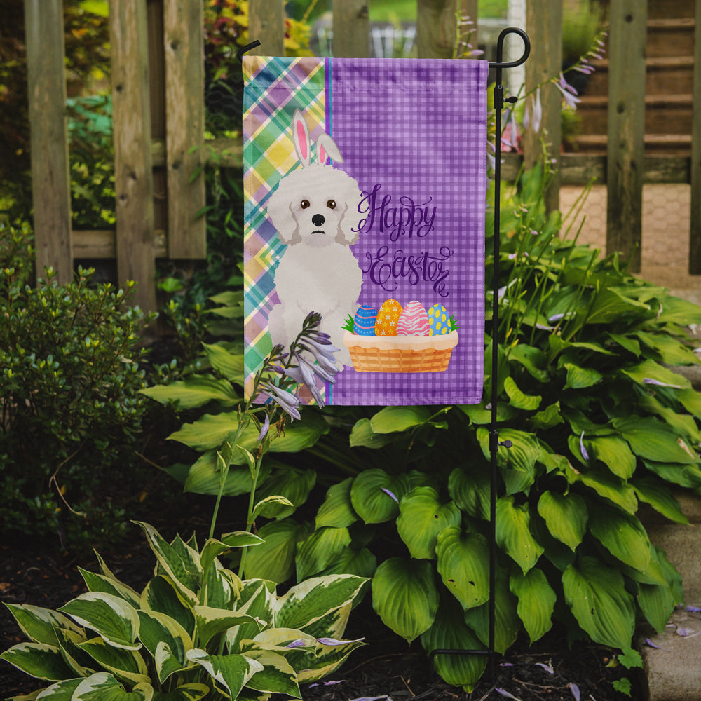 Bichon Frise Easter Garden Flag Mailbox Decorative Yard Banner Outside Patio Artwork for Flower Beds, Garden Size, Multicolor