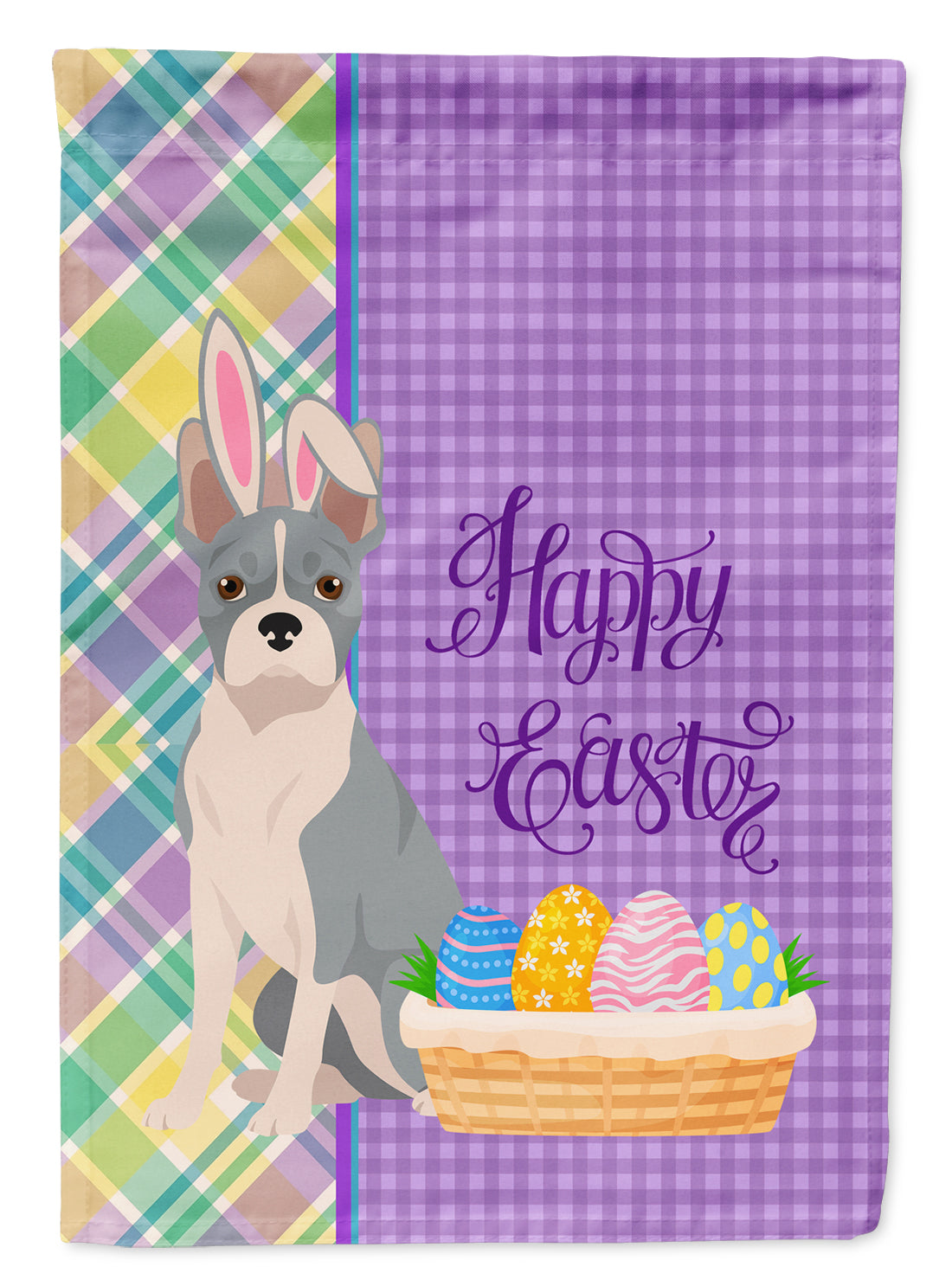 Blue Boston Terrier Easter Garden Flag Mailbox Decorative Yard Banner Outside Patio Artwork for Flower Beds, Garden Size, Multicolor