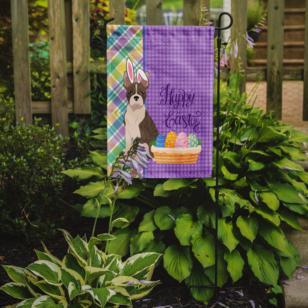Brindle Boston Terrier Easter Garden Flag Mailbox Decorative Yard Banner Outside Patio Artwork for Flower Beds, Garden Size, Multicolor