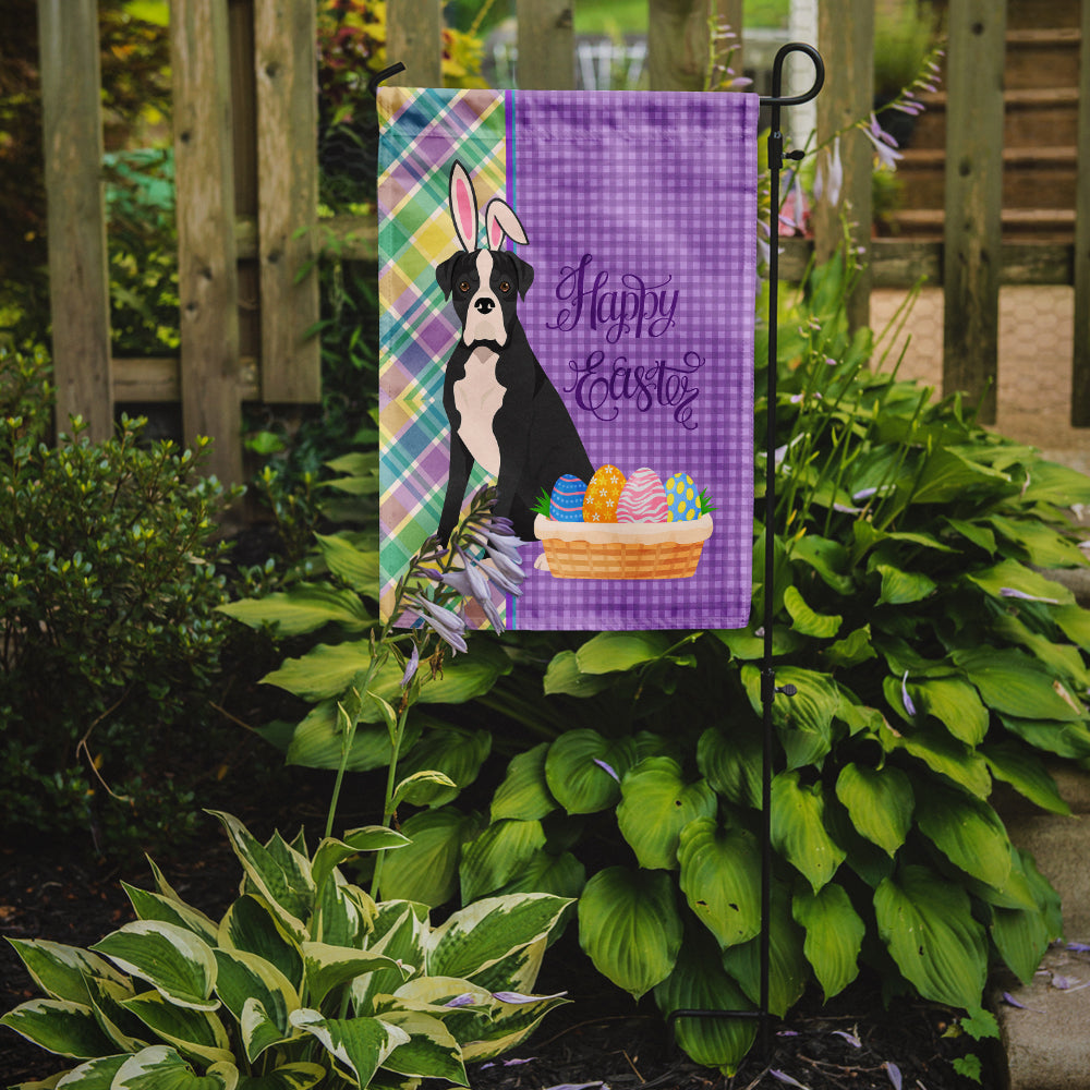 Natural Eared Black Boxer Easter Garden Flag Mailbox Decorative Yard Banner Outside Patio Artwork for Flower Beds, Garden Size, Multicolor