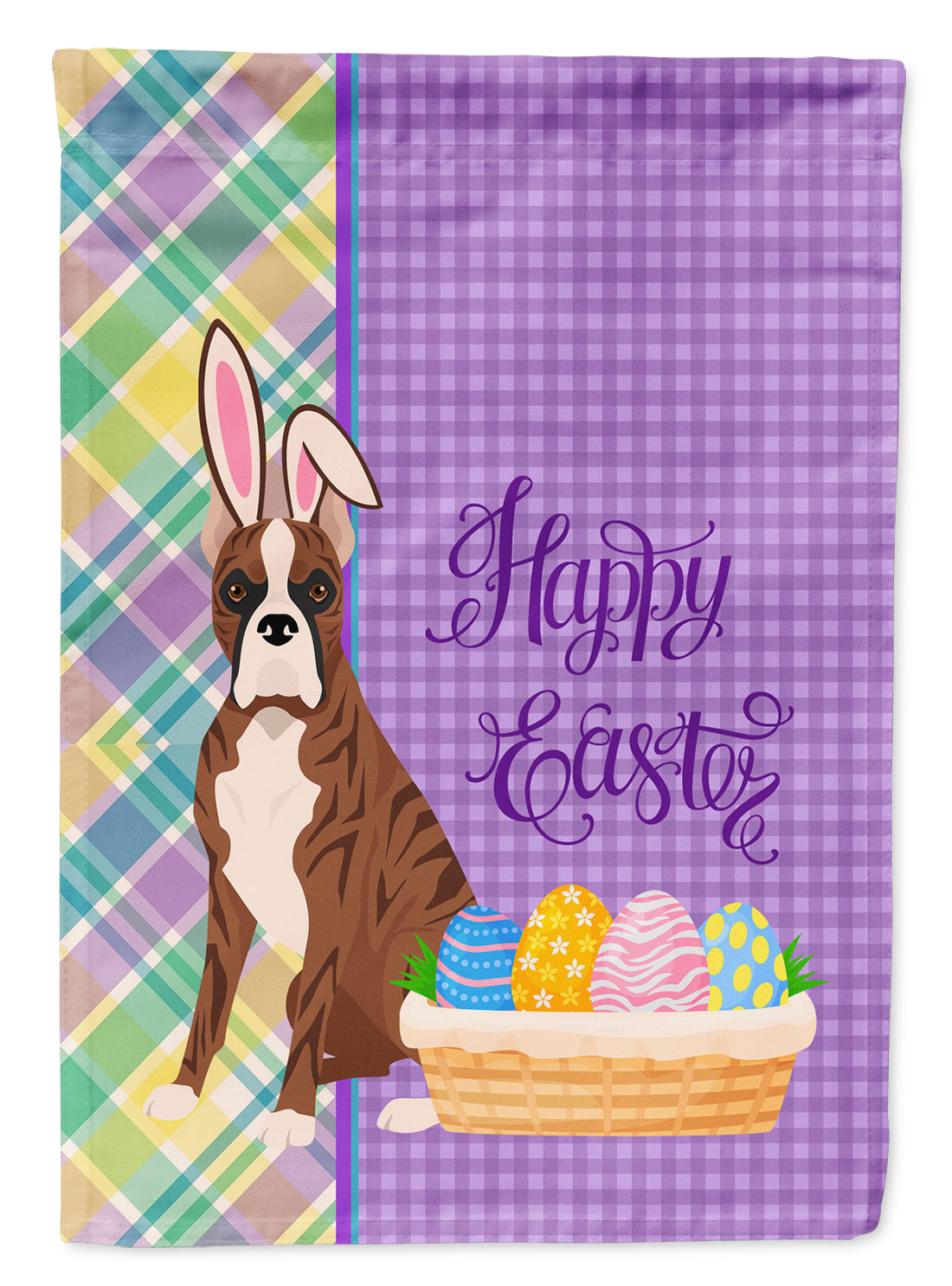 Red Brindle Boxer Easter Garden Flag Mailbox Decorative Yard Banner Outside Patio Artwork for Flower Beds, Garden Size, Multicolor