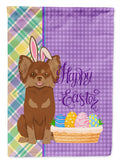 Longhaired Chocolate and Tan Chihuahua Easter Garden Flag Mailbox Decorative Yard Banner Outside Patio Artwork for Flower Beds, Garden Size, Multicolor