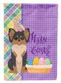 Longhaired Black and Tan Chihuahua Easter Garden Flag Mailbox Decorative Yard Banner Outside Patio Artwork for Flower Beds, Garden Size, Multicolor