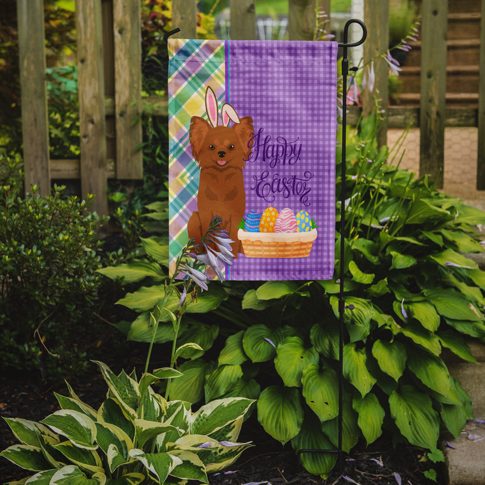 Longhaired Red Chihuahua Easter Garden Flag Mailbox Decorative Yard Banner Outside Patio Artwork for Flower Beds, Garden Size, Multicolor