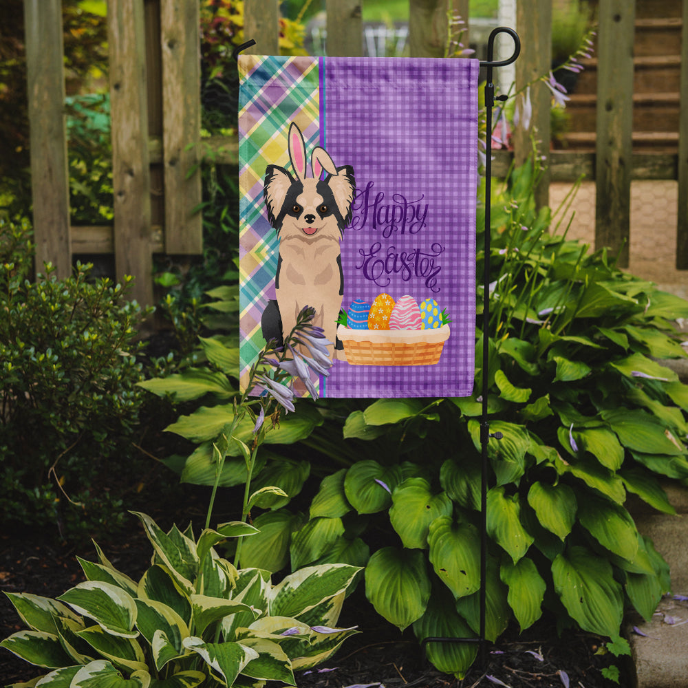 Longhaired Black and White #2 Chihuahua Easter Garden Flag Mailbox Decorative Yard Banner Outside Patio Artwork for Flower Beds, Garden Size, Multicolor