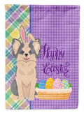 Longhaired Blue and White Chihuahua Easter Garden Flag Mailbox Decorative Yard Banner Outside Patio Artwork for Flower Beds, Garden Size, Multicolor