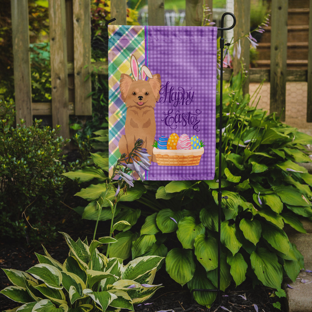 Longhaired Gold Chihuahua Easter Garden Flag Mailbox Decorative Yard Banner Outside Patio Artwork for Flower Beds, Garden Size, Multicolor