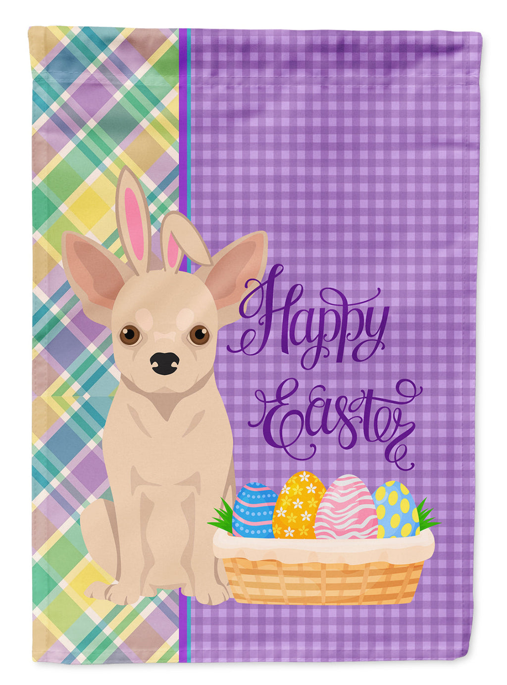 Fawn Chihuahua Easter Garden Flag Mailbox Decorative Yard Banner Outside Patio Artwork for Flower Beds, Garden Size, Multicolor