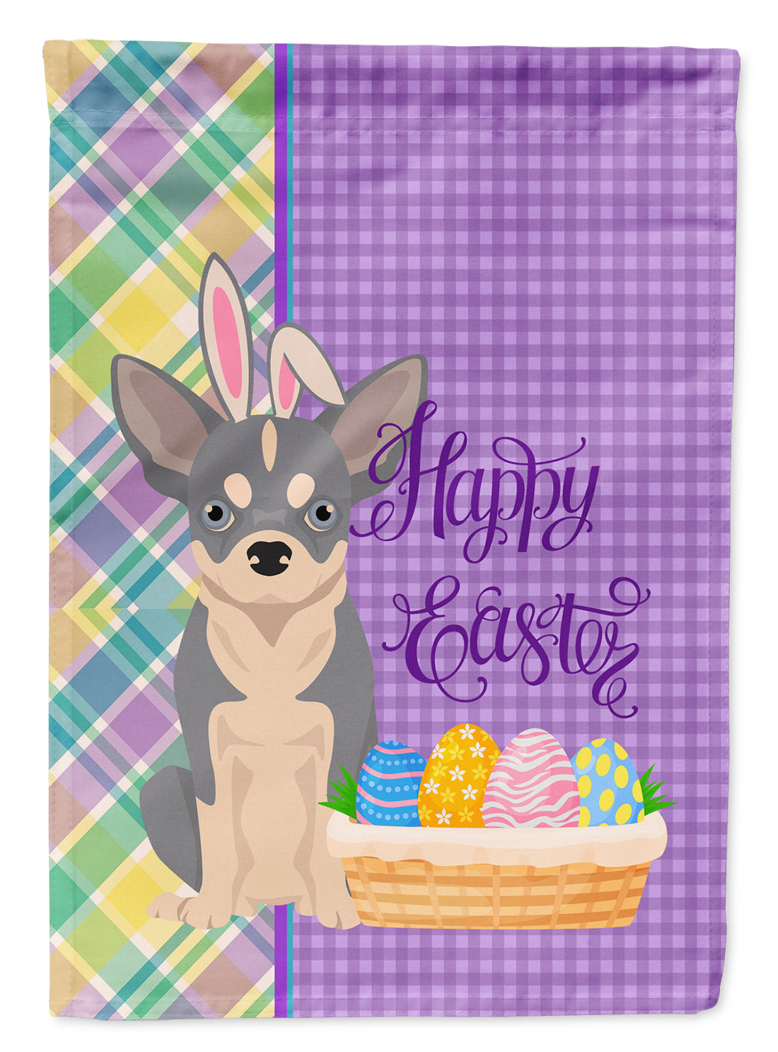 Blue and White Chihuahua Easter Garden Flag Mailbox Decorative Yard Banner Outside Patio Artwork for Flower Beds, Garden Size, Multicolor