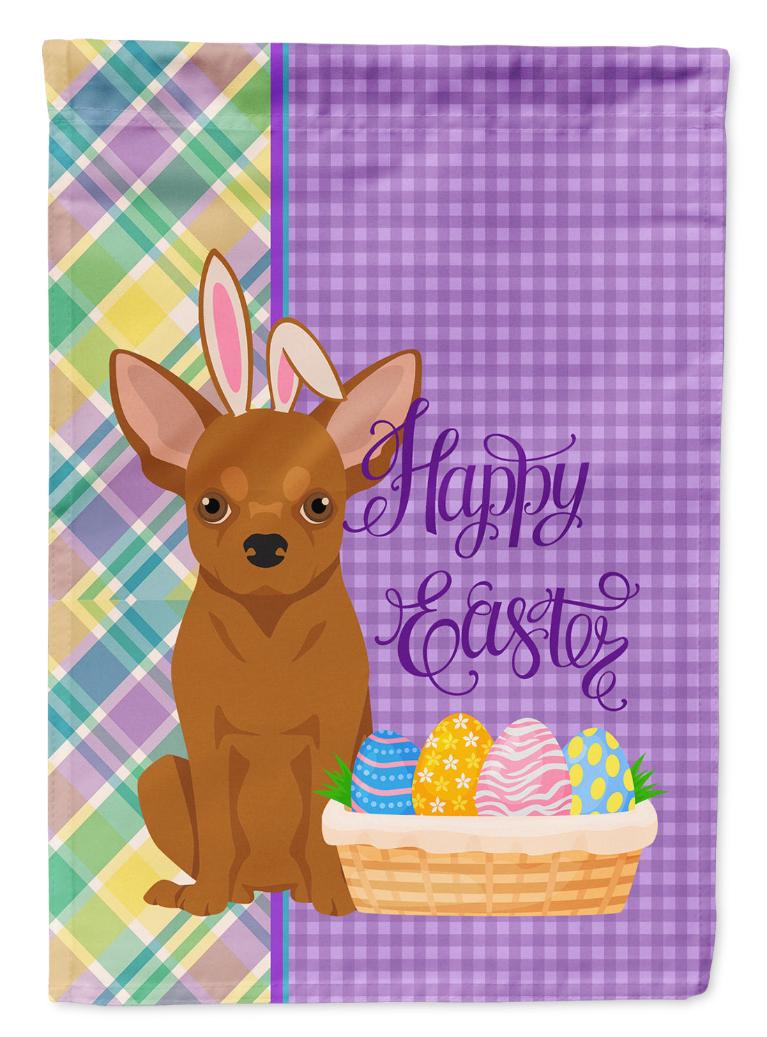 Red Chihuahua Easter Garden Flag Mailbox Decorative Yard Banner Outside Patio Artwork for Flower Beds, Garden Size, Multicolor