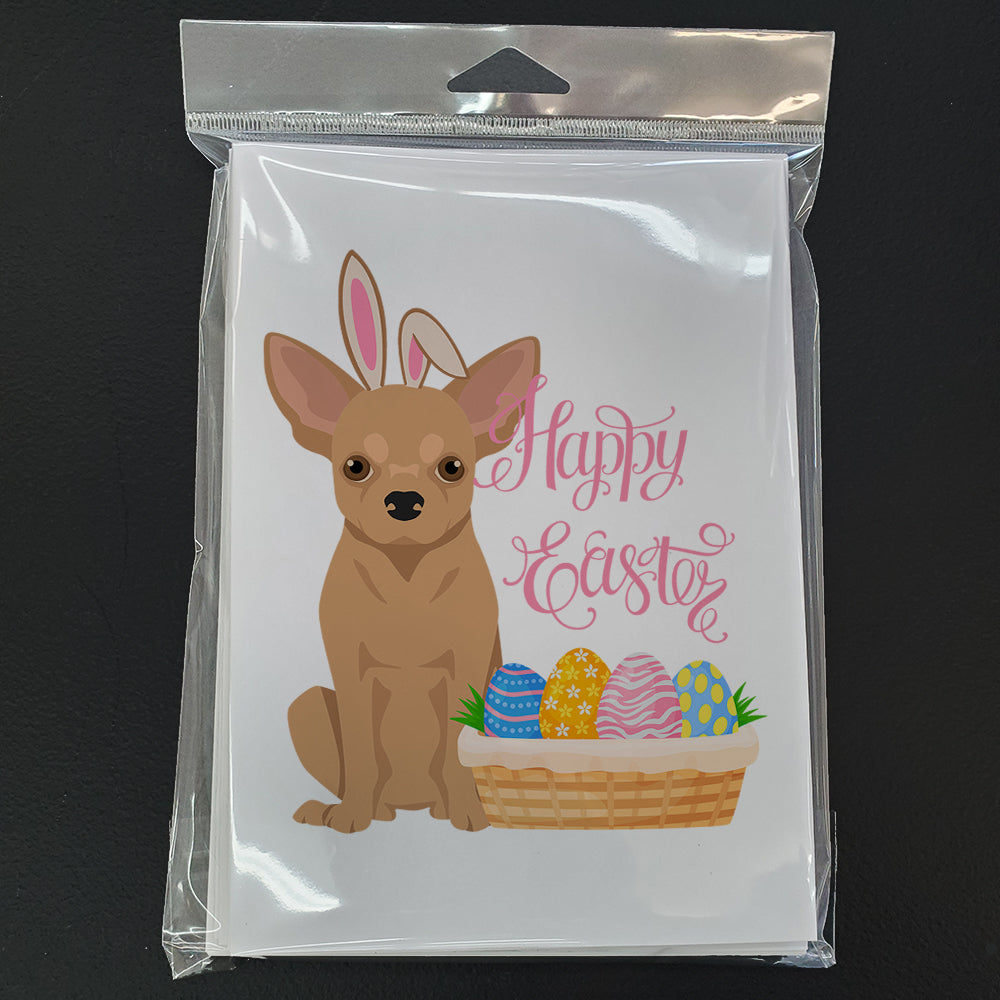 Gold Chihuahua Easter Greeting Cards Pack of 8 Blank Cards with Envelopes Whimsical A7 Size 5x7
