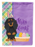 Longhair Black and Tan Dachshund Easter Garden Flag Mailbox Decorative Yard Banner Outside Patio Artwork for Flower Beds, Garden Size, Multicolor