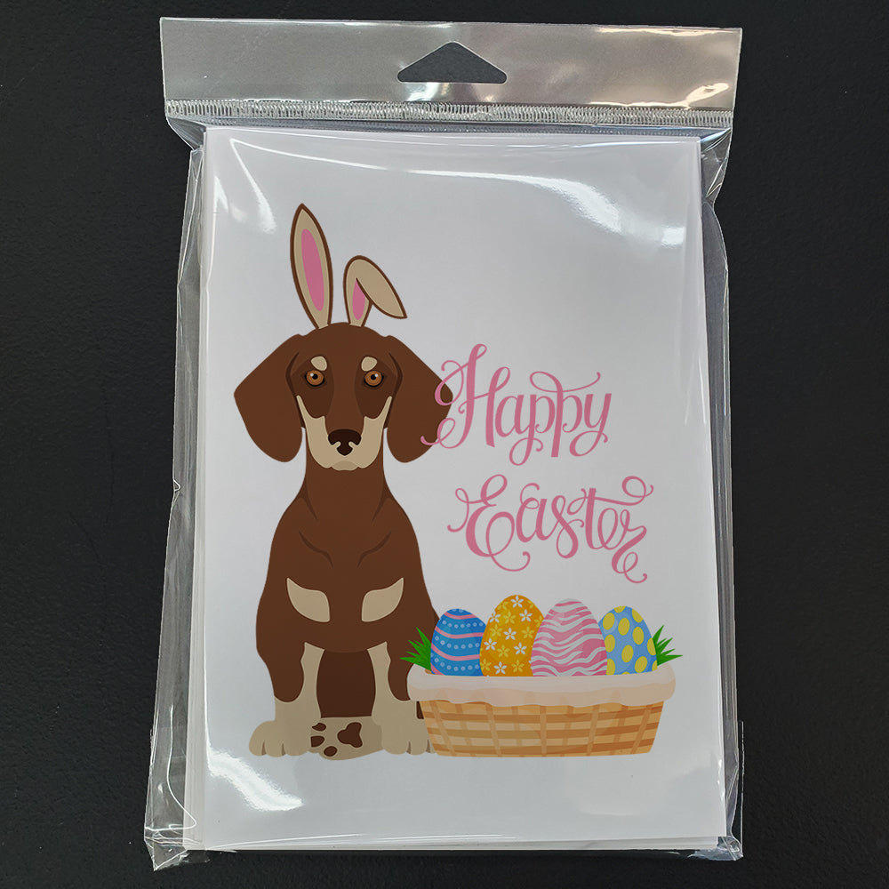 Chocolate and Cream Dachshund Easter Greeting Cards Pack of 8 Blank Cards with Envelopes Whimsical A7 Size 5x7