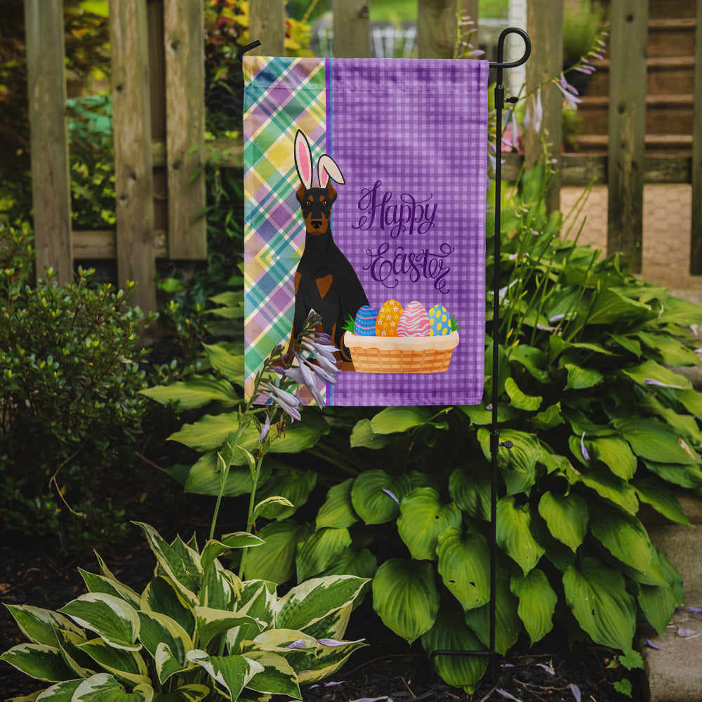 Black and Tan Doberman Pinscher Easter Garden Flag Mailbox Decorative Yard Banner Outside Patio Artwork for Flower Beds, Garden Size, Multicolor